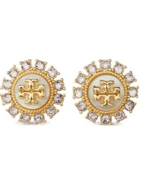 Tori Burch Kira Crystal-Embellishment Stud Earrings.